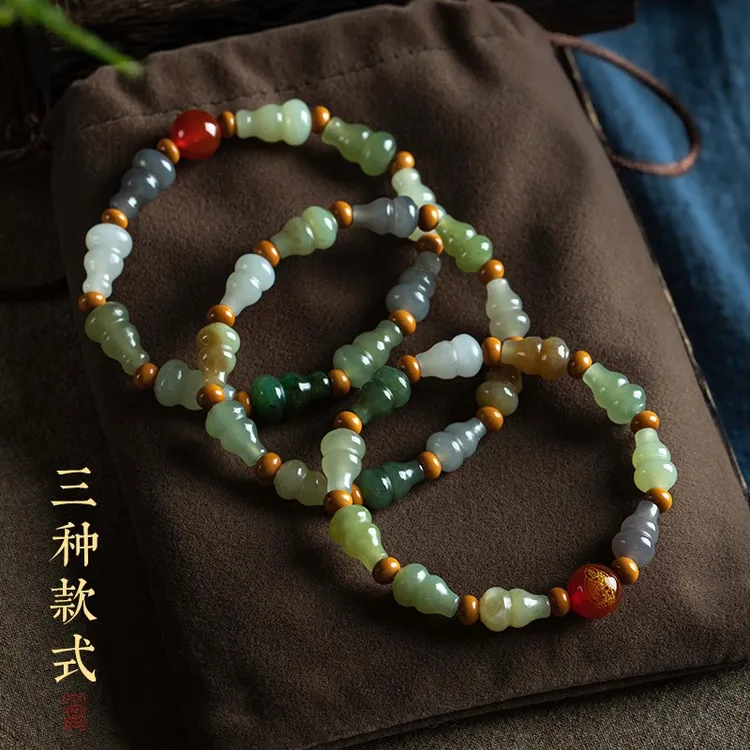 和田玉福禄葫芦手串玉石葫芦手链爆款新款本命年贵气福禄情侣礼物