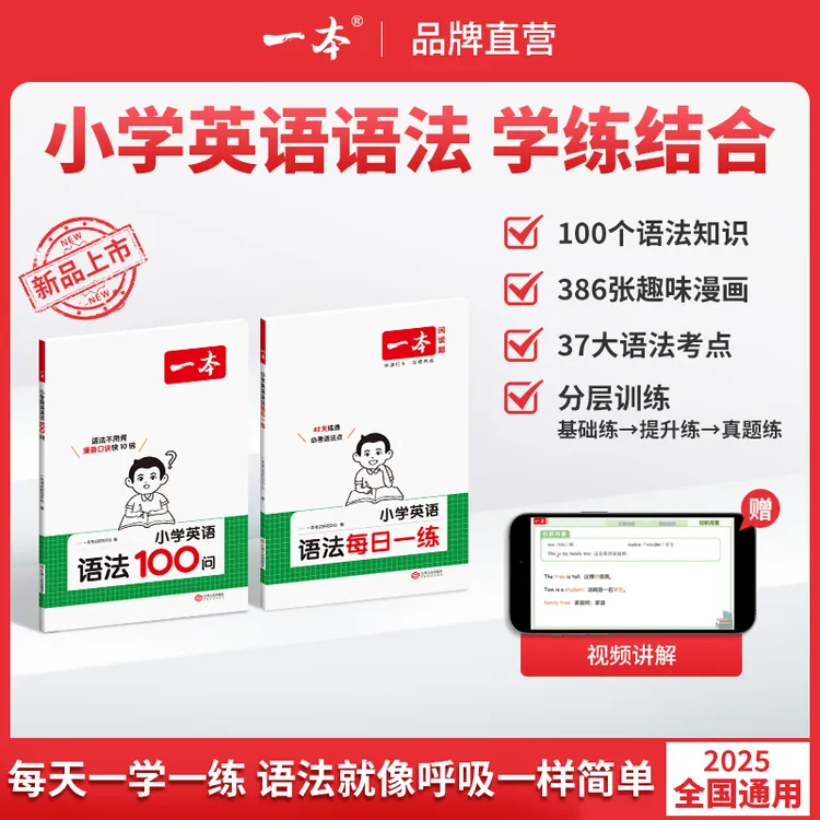 一本【小学语法/语法每日一练】漫画口诀学语法 练透语法知识点 