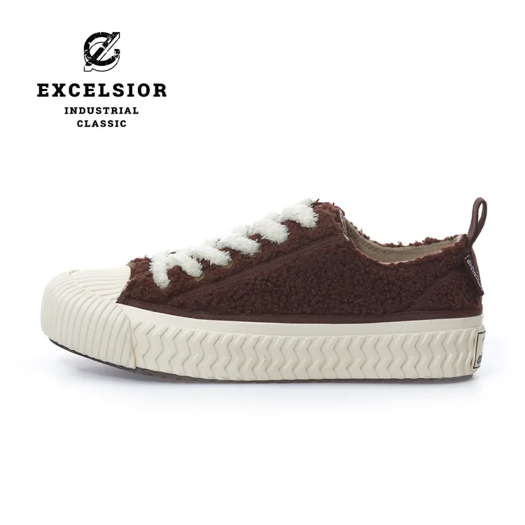 【小熊系列】excelsior饼干鞋官方 秋冬休闲鞋男加绒厚底帆布鞋女