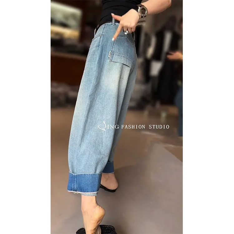 《顶配洋气裤》夏季新款2025666直筒牛仔裤女裤休闲百搭水洗潮流裤