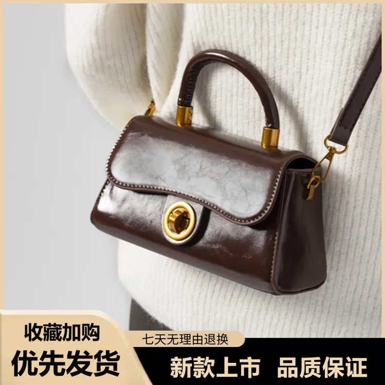 高级质感手提小方包包女式2025新款超火时尚百搭通勤单肩斜挎包