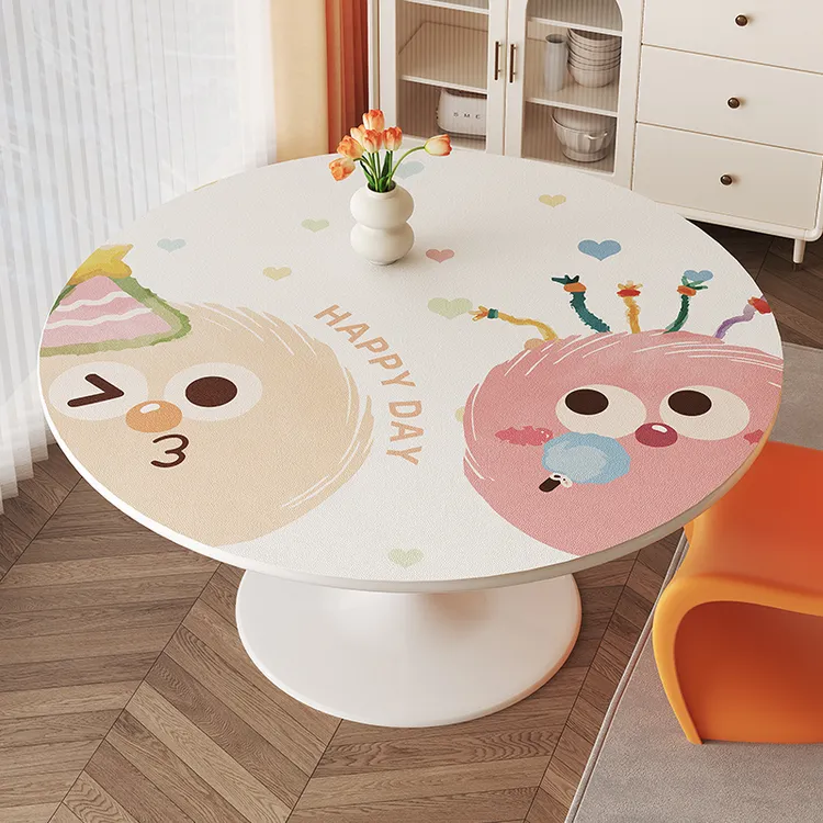 简约现代圆桌桌垫防水防油免洗茶几垫隔热家用餐桌垫桌布台布盖布