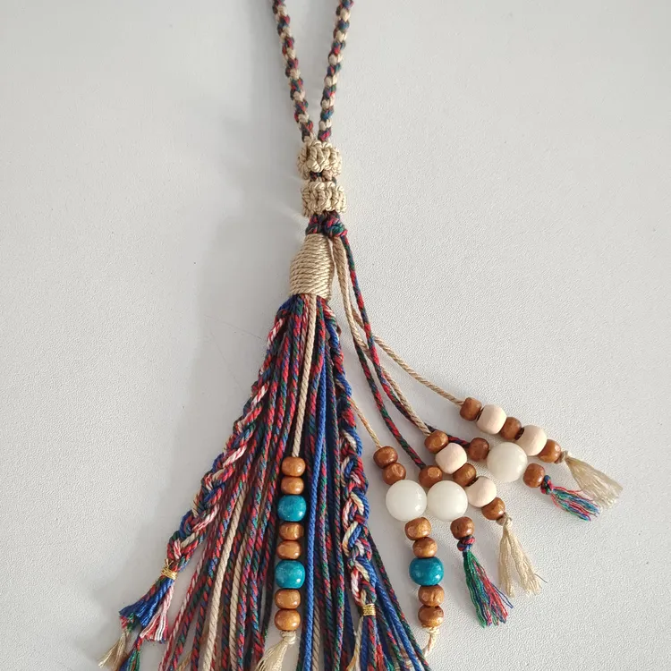 复古民族风手工编织葫芦流苏挂饰 包包车挂文艺清新配饰