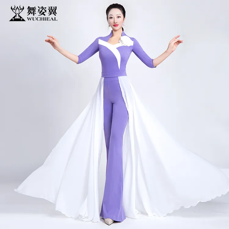 舞姿翼修身形体衣礼仪服2024新款训练走秀肚皮舞练功服舞蹈XT1251