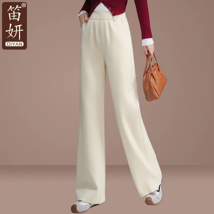 年轻妈妈秋装时尚直筒长裤新款中年妇女春秋季裤子高腰显瘦阔腿裤