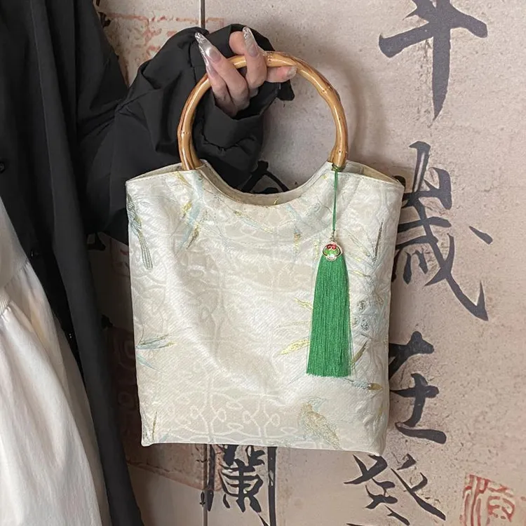 新中式国风洋气大容量包包女式2025新款时尚竹节手提包汉服手拎包