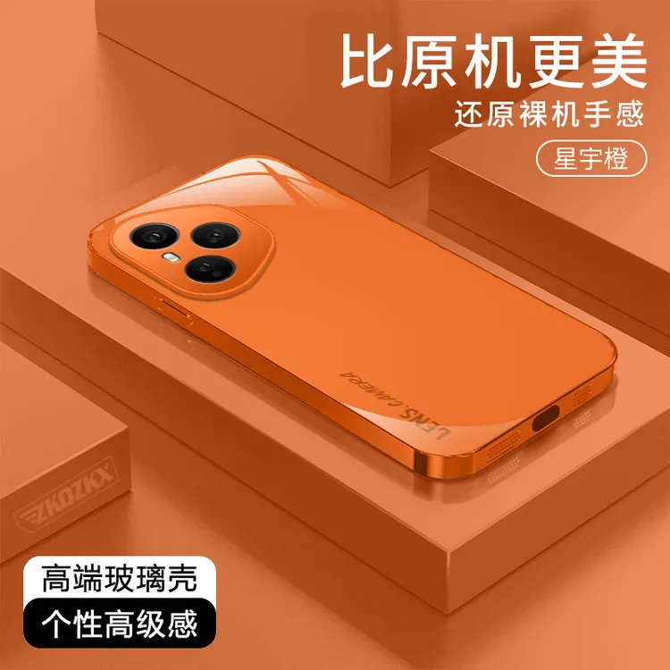 适用荣耀400Pro手机壳LENS简约纯色轻奢新款电镀玻璃壳高档男防摔