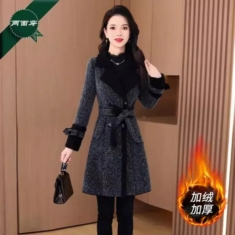 小香风两面穿外套2025新款春贵夫人妈妈中长款大衣高级感