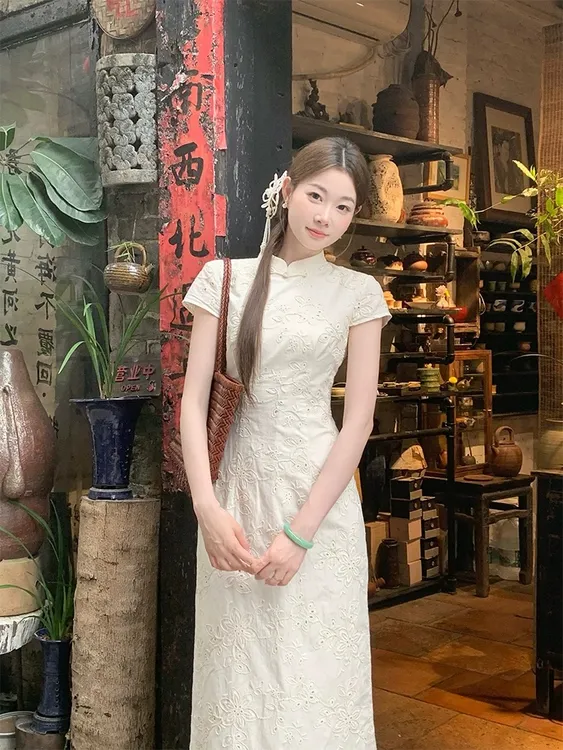 新中式立领常规款常规长裙旗袍夏季时尚少女小个子