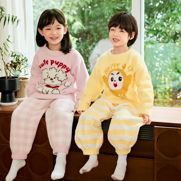 【加厚半边绒套装合集】儿童睡衣女童法兰绒半边绒保暖加厚秋冬季