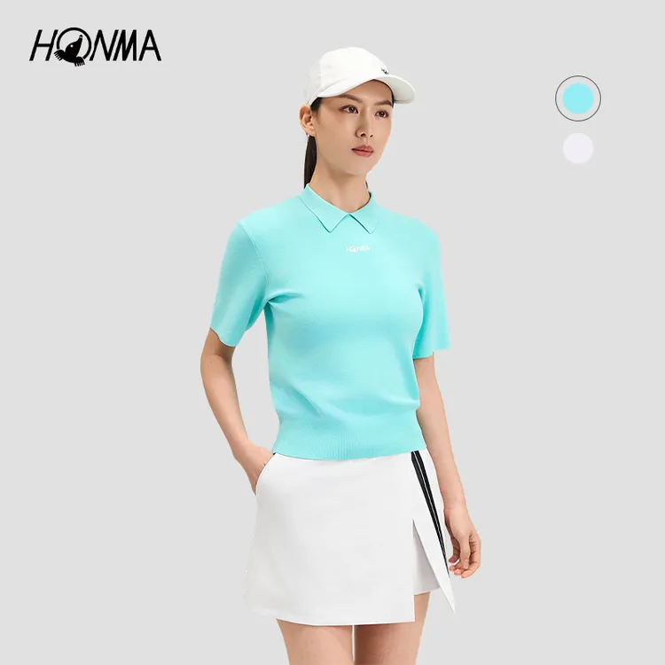 HONMA高尔夫女士短袖polo套头绣花设计简约时尚HWMC707R219