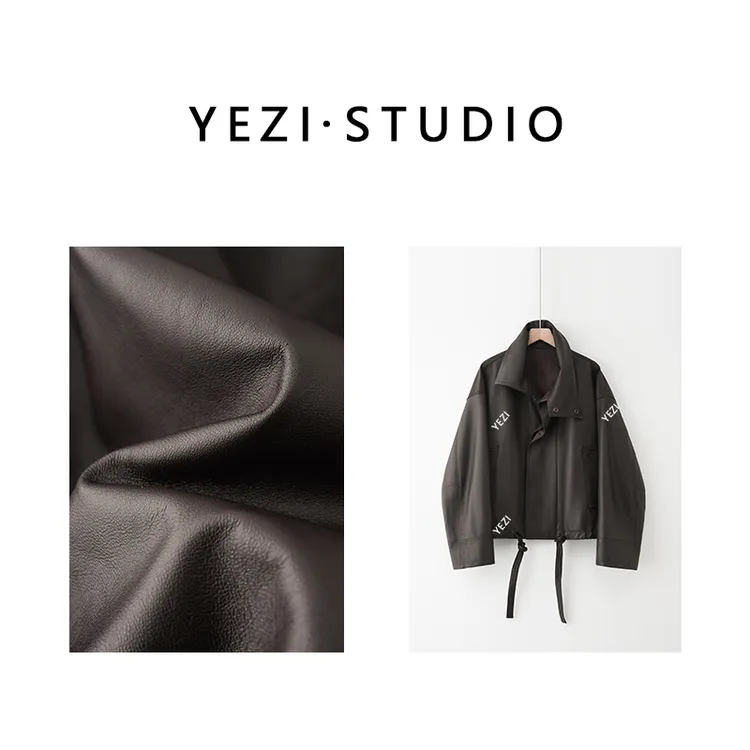 【松弛艺术】2025早春立领柔光Q弹筋骨感羊皮抽绳皮衣24491107-2/8