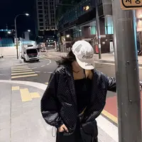 ｛귤 언니｝an自留复古港风好料波点连帽外套