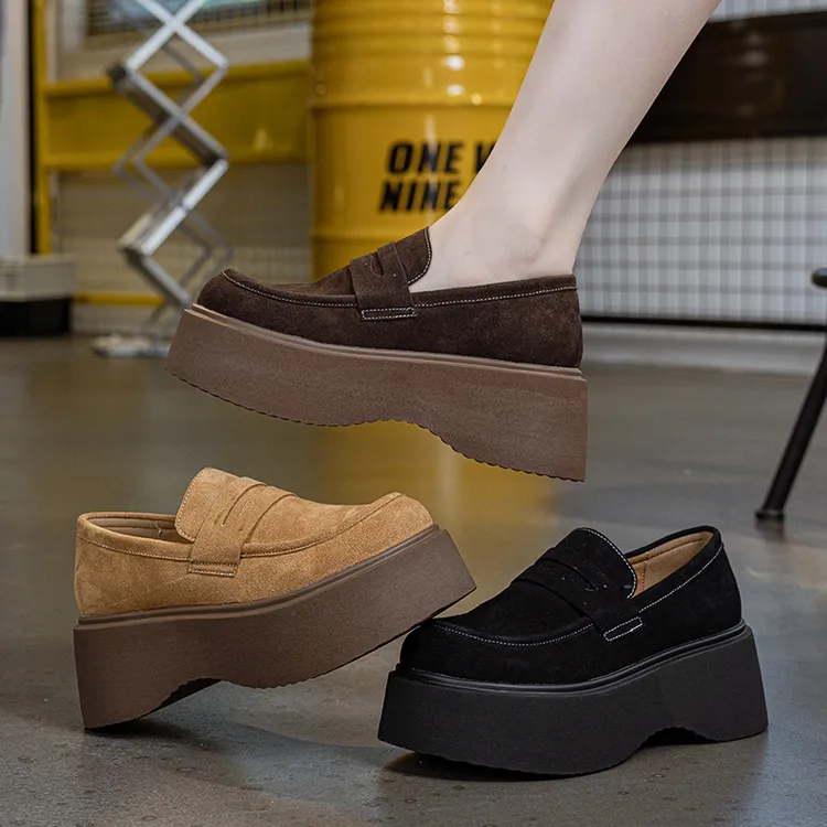 小个子冬季新款咖色勃肯增高厚底鞋女款软底通勤外穿包头拖鞋女鞋