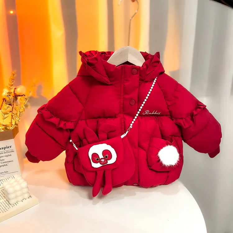 女宝宝冬装加厚棉服女童羽绒棉服婴儿童装加绒外套女孩冬季韩版