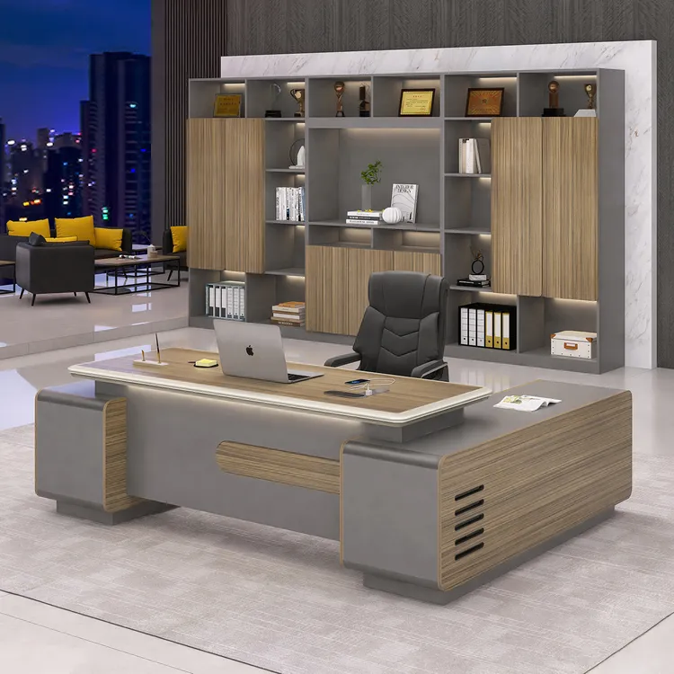 老板桌办公桌总裁桌大班台经理桌轻奢大气老板主管办公室桌椅组合