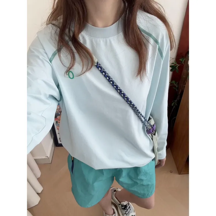 冰川蓝速干衣女款夏季薄款防晒长袖T恤户外运动骑行服冰丝打底衫
