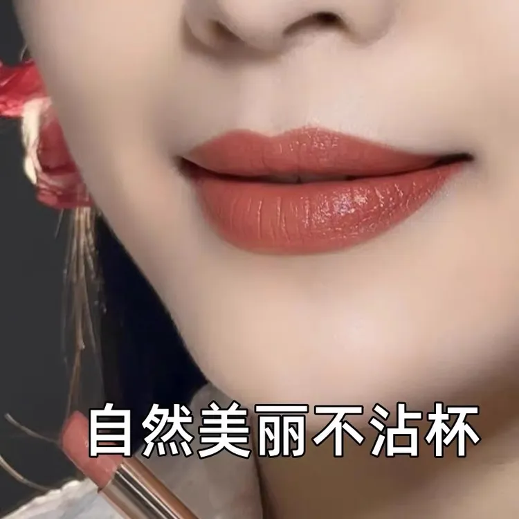 不掉色不沾杯肉桂棕口红哑光丝绒雾面持久防水黄皮素颜显白学生党