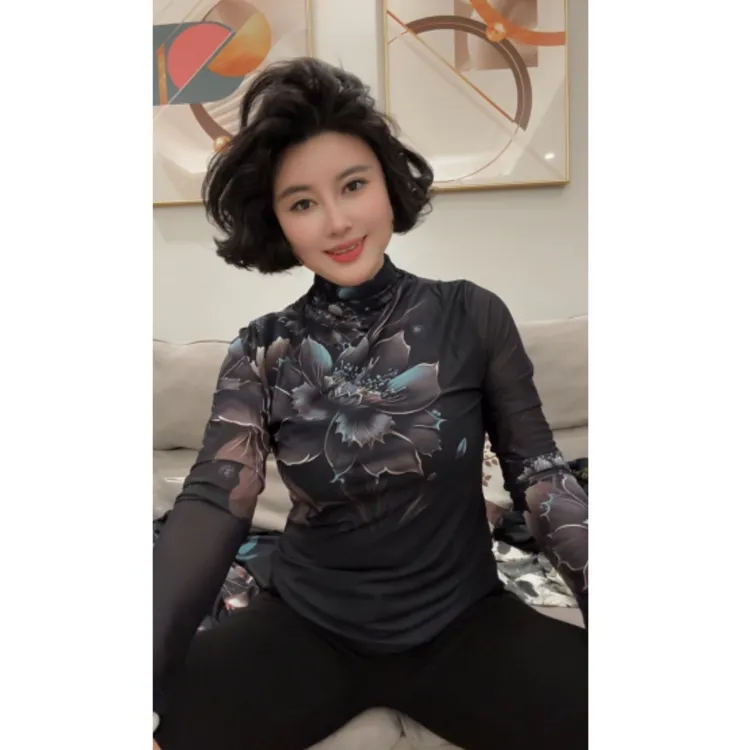 【乔奶奶专属】2025年秋季新款高领黑色上衣