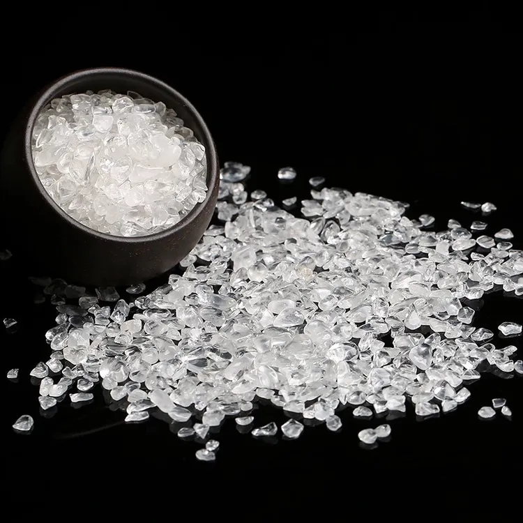 白水晶鱼缸石造景石水培石收纳摆件优质白水晶消磁石碎石