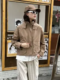 【商场同款】2025秋季新款宽松版风衣长袖双口袋工装女外套5400489