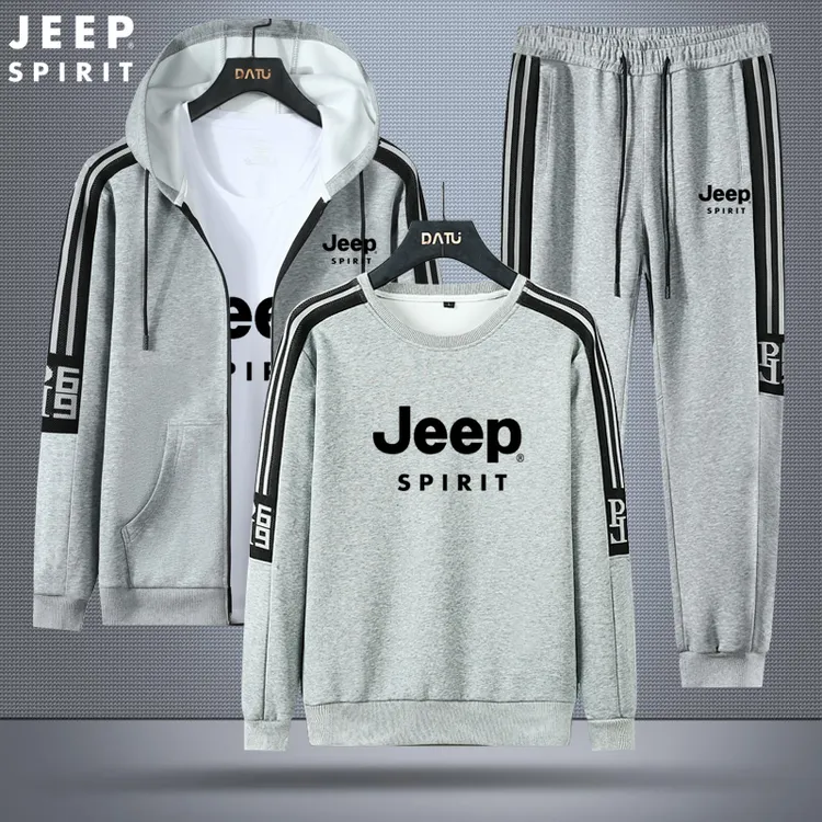 JEEPSPIRIT休闲运动套装男士连帽潮流时尚卫衣外裤外套男女同款