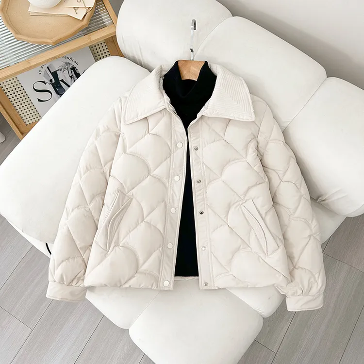 小香风短款棉服女冬季小个子宽松休闲轻薄洋气2025年新款棉袄外套