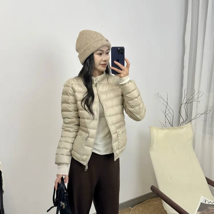 品牌专柜同款90白鸭绒2025新款短款女士修身显瘦百搭羽绒服外套潮