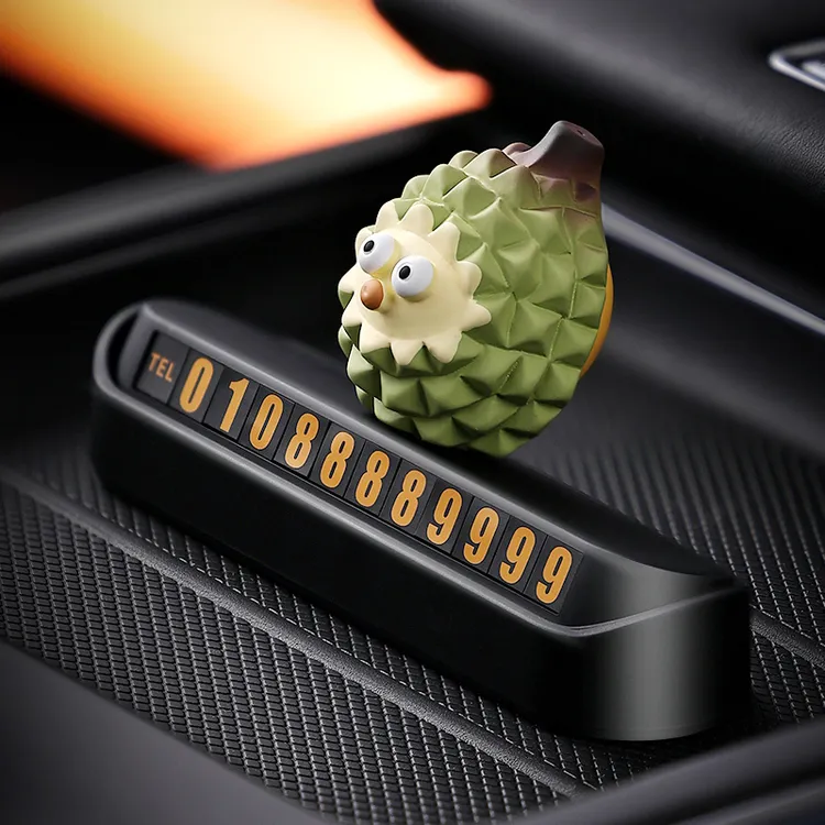 小水果汽车临时停车电话号码牌车载挪车牌创意移车卡车内装饰用品