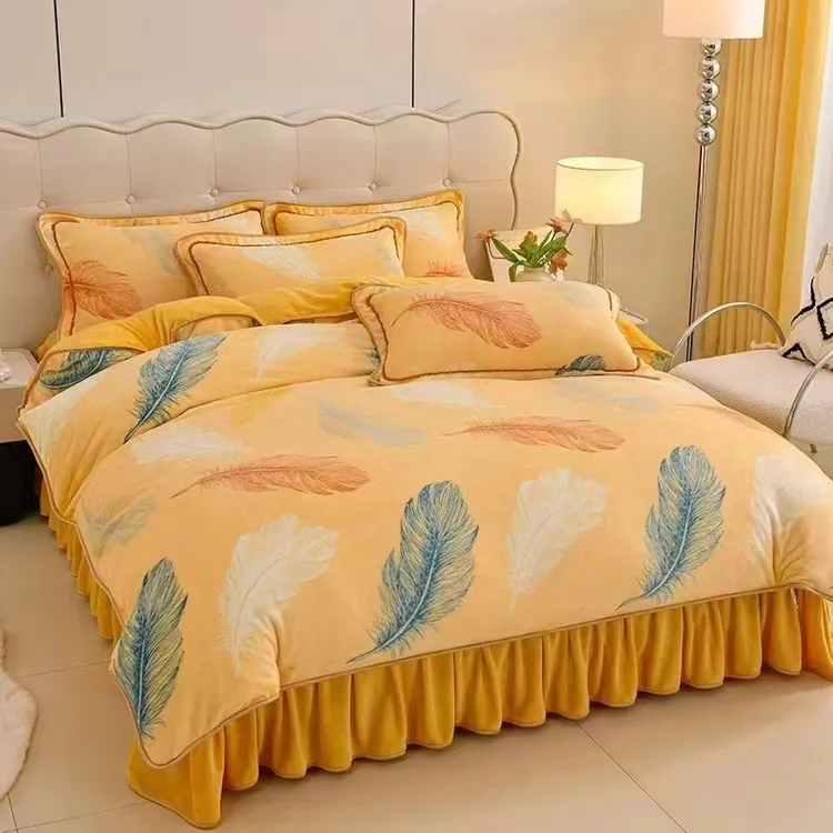 【秋冬新款】高克重加厚牛奶绒四件套8斤重保暖细腻加绒四件套被套