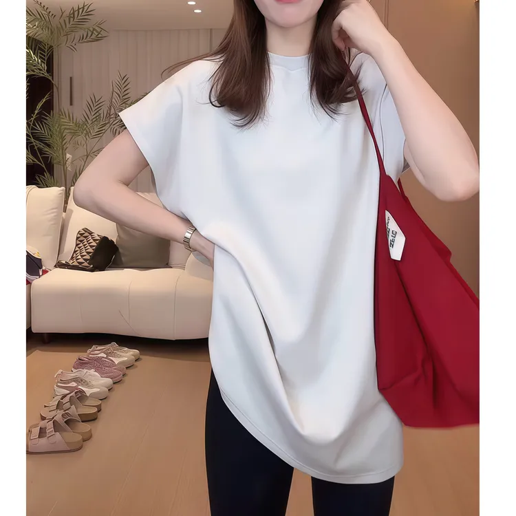 夏季千金风宽松圆领小飞袖斗篷简约T恤女2025设计感纯色上衣潮流