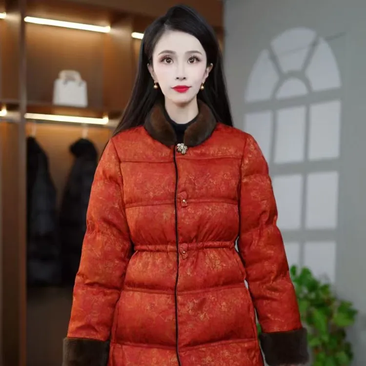 冬季爆款国风大气优雅时尚百搭短款保暖羽绒服M-3XL