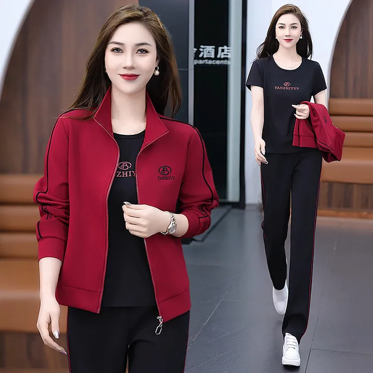 妈妈秋装运动服显瘦新款宽松大码外套洋气中老年女士春秋休闲上衣