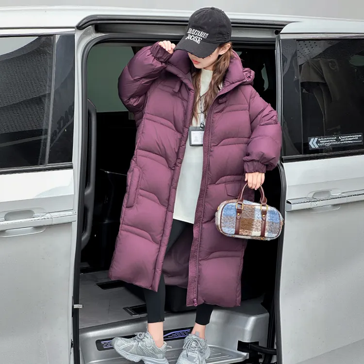 女童冬季长款羽绒服2025新款白鸭绒上衣中大童女孩加厚保暖外套潮