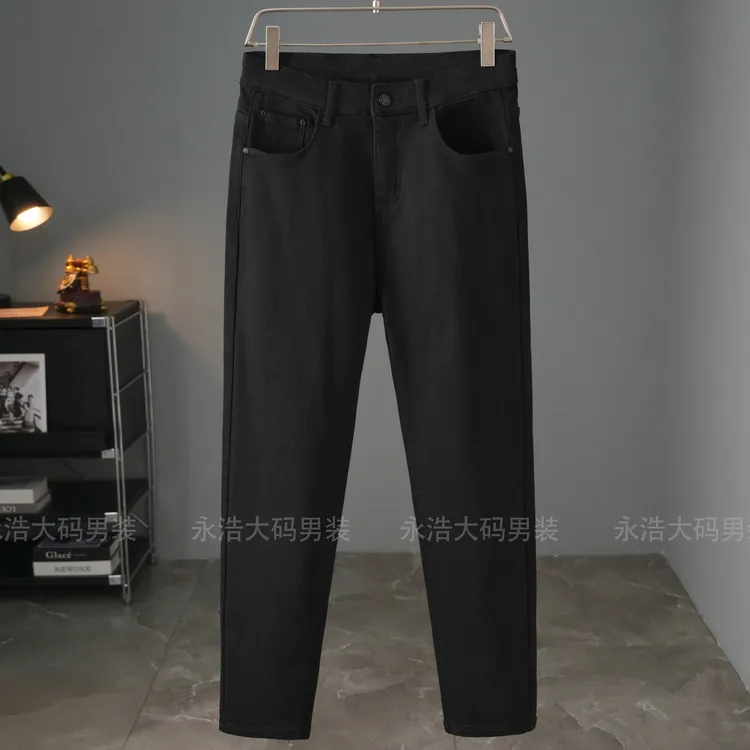 379-1【加绒款】莱赛尔面料防褪色男士修身小脚牛仔裤裤子