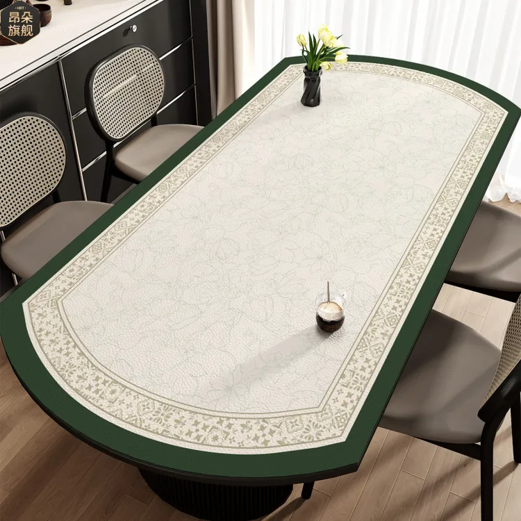 椭圆形餐桌垫轻奢高级感桌布免洗防水防油防烫可折叠圆桌面保护垫