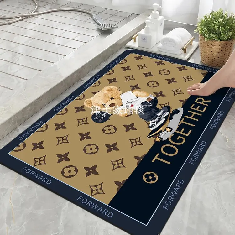 潮牌速干硅藻泥吸水垫卫生间脚垫洗漱台防滑地垫浴室软垫门口家用