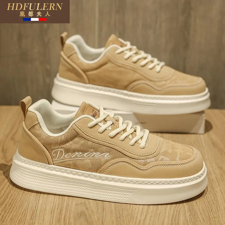 夏季男鞋2025新款男士复古潮流休闲板鞋男款夏天户外透气网面鞋子