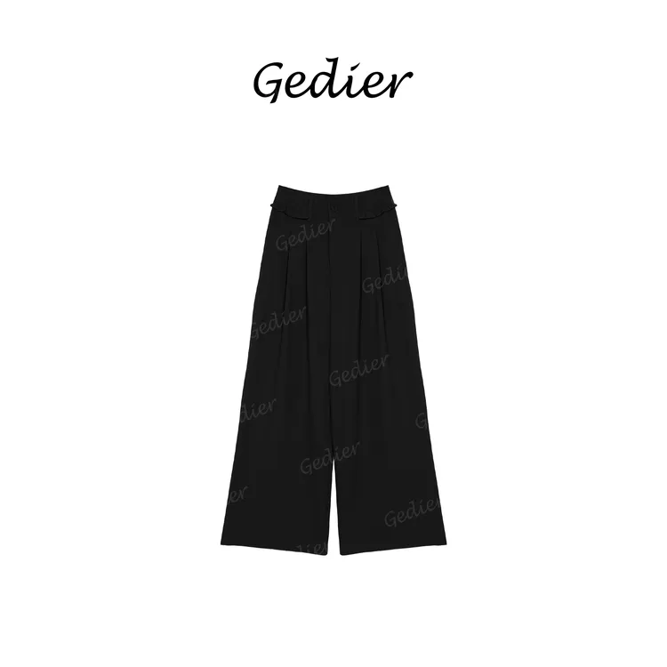 【歌蒂尔】松弛感老钱风休闲宽松直筒裤夏季遮肉显瘦裤子 KG520826Y