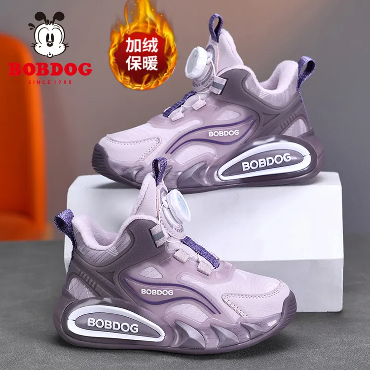 Bobdog/巴布豆女童棉鞋儿童加绒保暖运动鞋冬季新款女孩跑步潮鞋