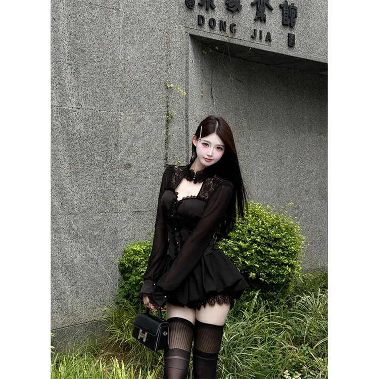 【暗夜精灵】时尚套装纯欲ins御姐风高质感穿搭气质名媛性感短裙