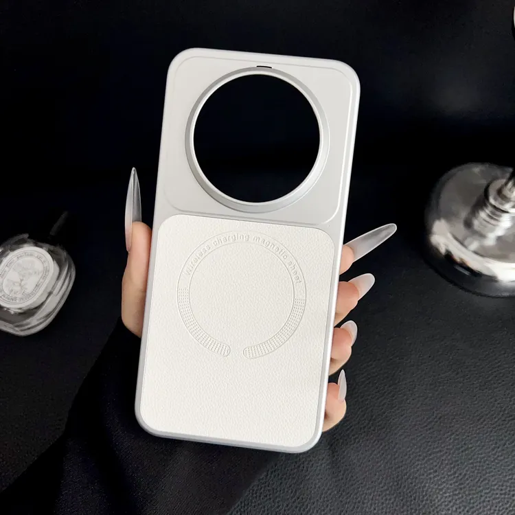 月光白荔枝纹适用华为mate80高级感哑光电镀80Pro磁吸防摔手机壳.