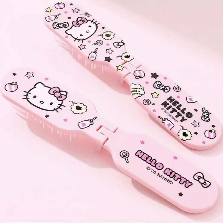 正版三丽鸥KT折叠镜梳SS4105-1学生文具套装 12个