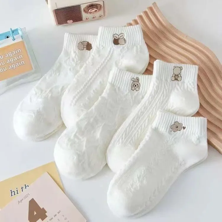 白色袜子夏天女士短袜夏季薄款透气ins潮短筒可爱日系春秋款船袜