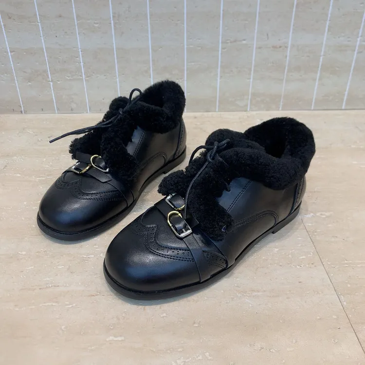 禾朵1717-11厚底4公分休闲英伦风全皮时装保暖大棉搭扣型乐福鞋