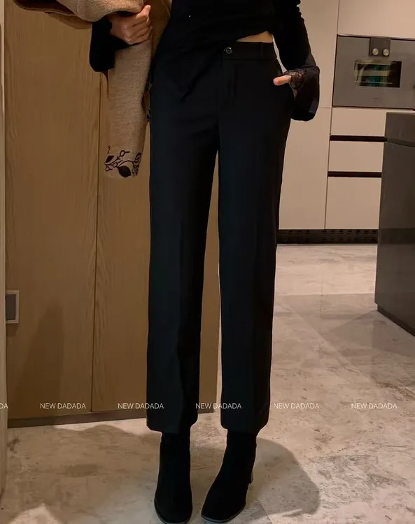 利达 NEW DADADA 直筒窄版修身微弹气质时尚百搭休闲裤子CDM2300