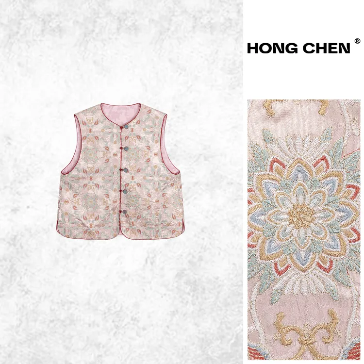 【虹辰】高端新款时尚彩绣年轻贵气重工霞绣国风马夹HC2873