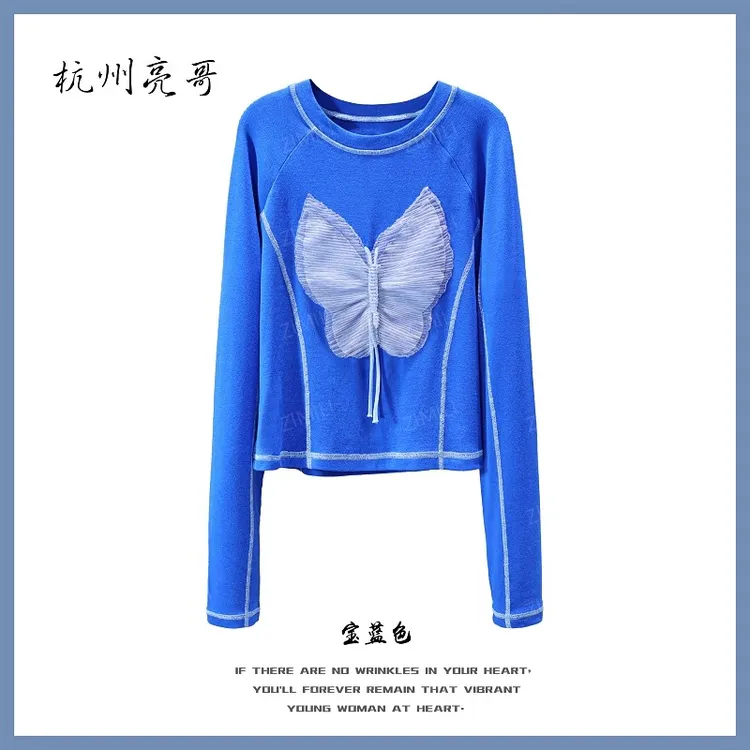 【亮哥欧货女装】冬季加厚羊毛《蕾丝贴布》高弹显瘦打底上衣26066-B1