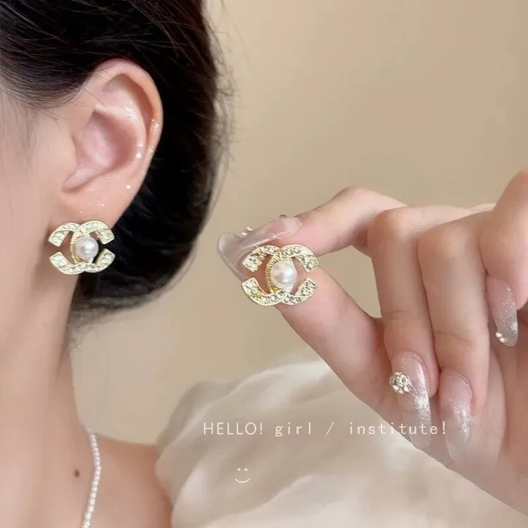 小香风耳钉女高级感轻奢耳环法式贵气感耳饰优雅气质百搭