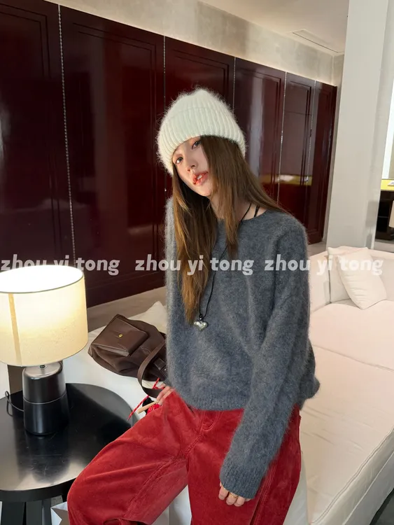 【巴黎软衫】100%羊毛秋冬新款纯色软糯保暖针织毛衣女ZYT5609